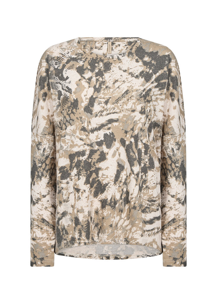 Soyaconcept 'Biara' Long Sleeve Abstract Animal Print Top