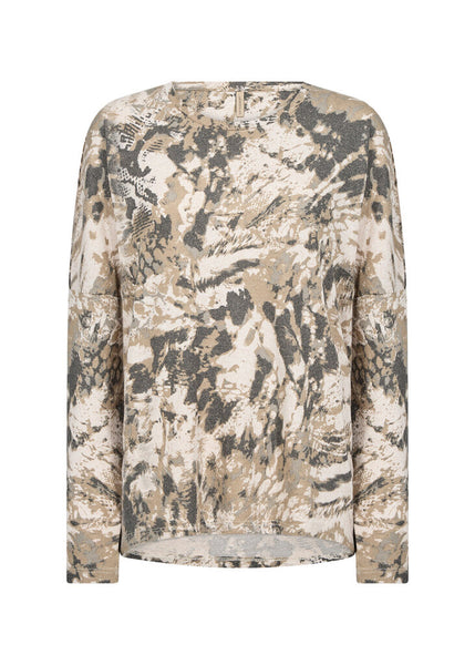 Soyaconcept 'Biara' Long Sleeve Abstract Animal Print Top