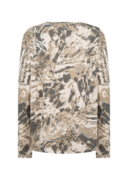 Soyaconcept 'Biara' Long Sleeve Abstract Animal Print Top