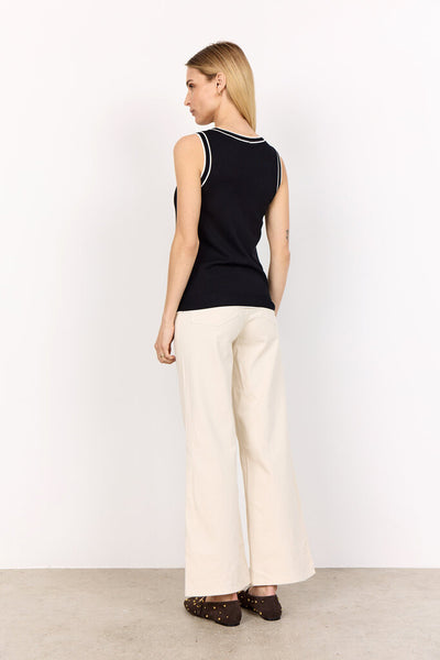 Soyaconcept 'Dollie' Contrast Trim Knit Tank - Black