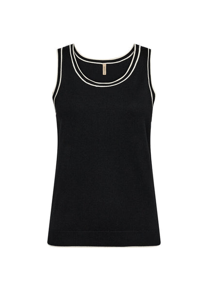 Soyaconcept 'Dollie' Contrast Trim Knit Tank - Black