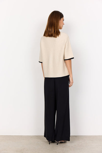 Soyaconcept 'Dollie' 3/4 Sleeve Contrast Trim Knit Pullover