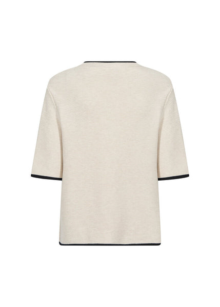 Soyaconcept 'Dollie' 3/4 Sleeve Contrast Trim Knit Pullover