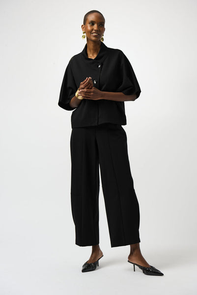 Joseph Ribkoff 253123 Barrel Leg Knit Pants - Black