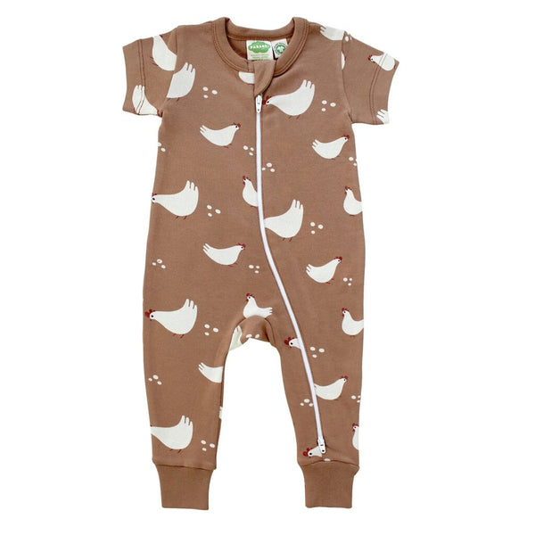 Parade Organics Cotton Short Sleeve Romper - Chickens