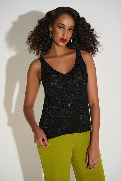 Joseph Ribkoff 252915 Metallic Knit Camisole - Black