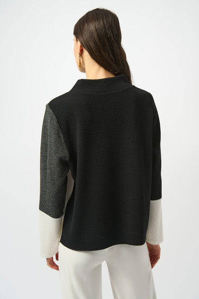 Joseph Ribkoff 253236 Jacquard Knit Colour Block Top