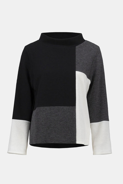 Joseph Ribkoff 253236 Jacquard Knit Colour Block Top