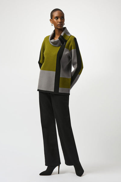 Joseph Ribkoff 253911 Jacquard Colour Block Sweater