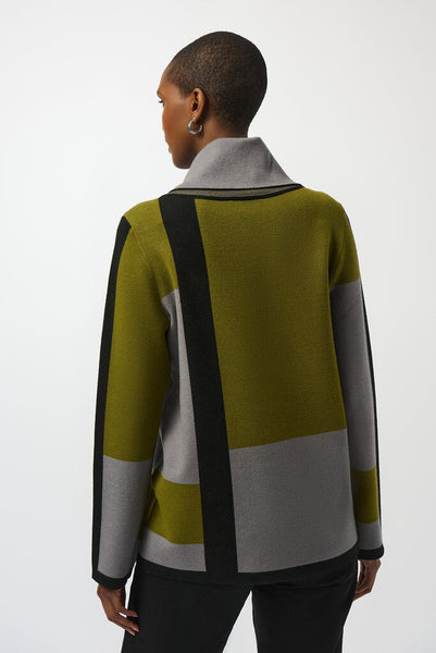 Joseph Ribkoff 253911 Jacquard Colour Block Sweater