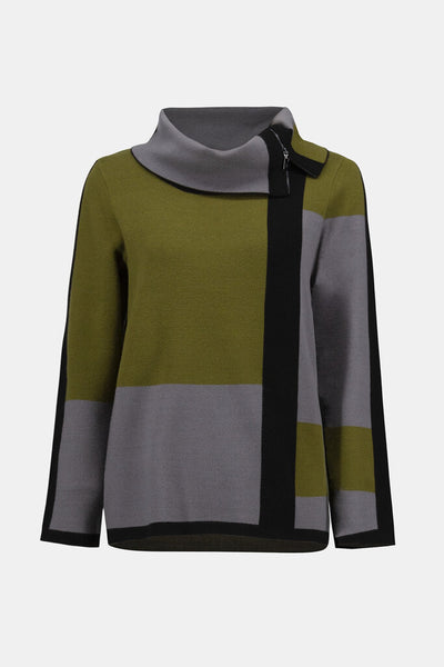 Joseph Ribkoff 253911 Jacquard Colour Block Sweater