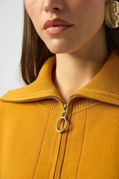 Joseph Ribkoff 253963 Boxy Zip Collar Sweater - Medallion