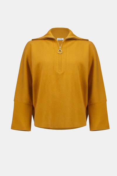 Joseph Ribkoff 253963 Boxy Zip Collar Sweater - Medallion