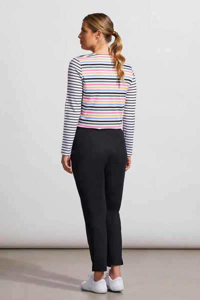 Tribal Black Pull On Capri With Elastic Waist