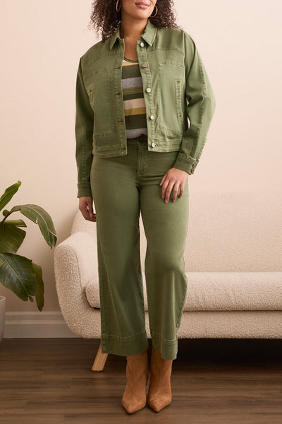 Tribal Comfort Stretch Raglan Sleeve Jacket - Chive