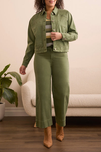 Tribal Comfort Stretch Raglan Sleeve Jacket - Chive