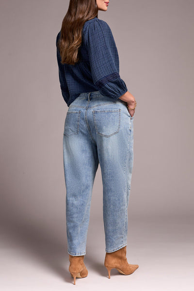 Tribal 'Audrey' Distressed Barrel Stretch Jeans