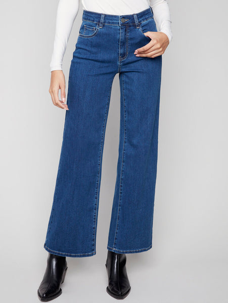 Charlie B 'Chloe' Wide Leg Stretch Denim - Indigo