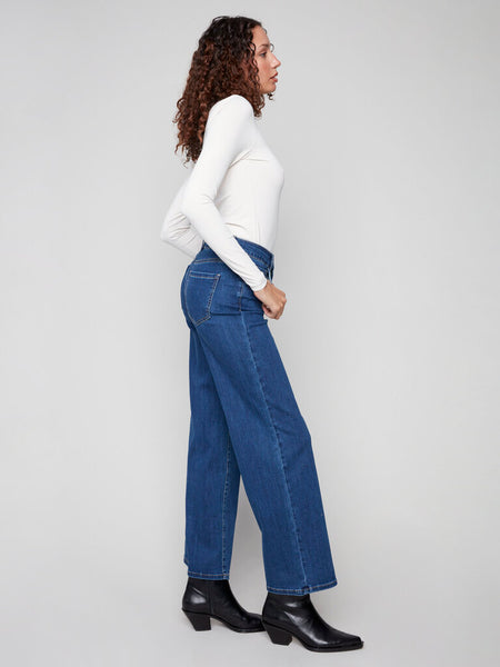 Charlie B 'Chloe' Wide Leg Stretch Denim - Indigo