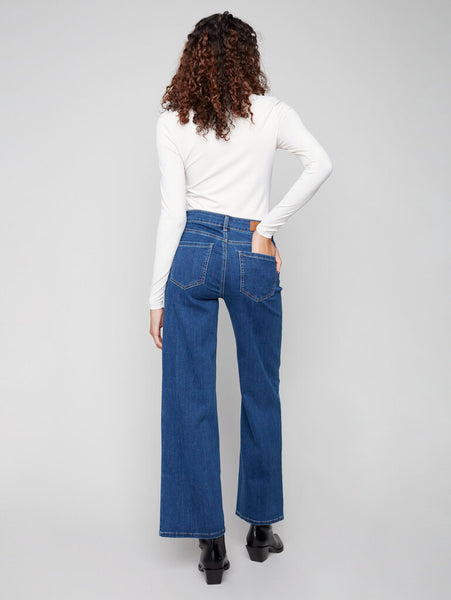 Charlie B 'Chloe' Wide Leg Stretch Denim - Indigo