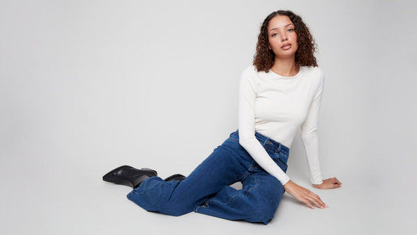 Charlie B 'Chloe' Wide Leg Stretch Denim - Indigo