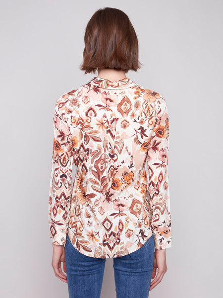 Charlie B Printed Button Down Shirt - Jacobean