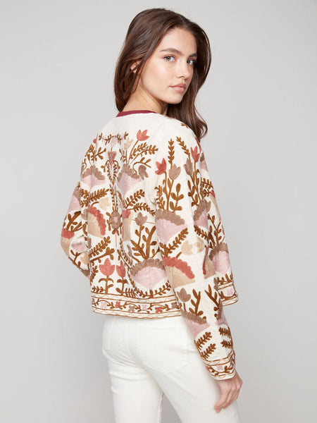 Charlie B Embroidered Open Front Jacket - Ceremony