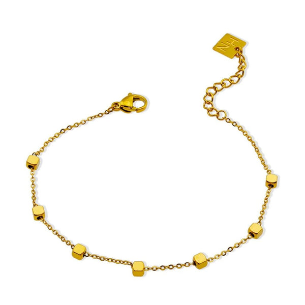 Hackney Nine 'Effie' Square Bead Bracelet - Gold