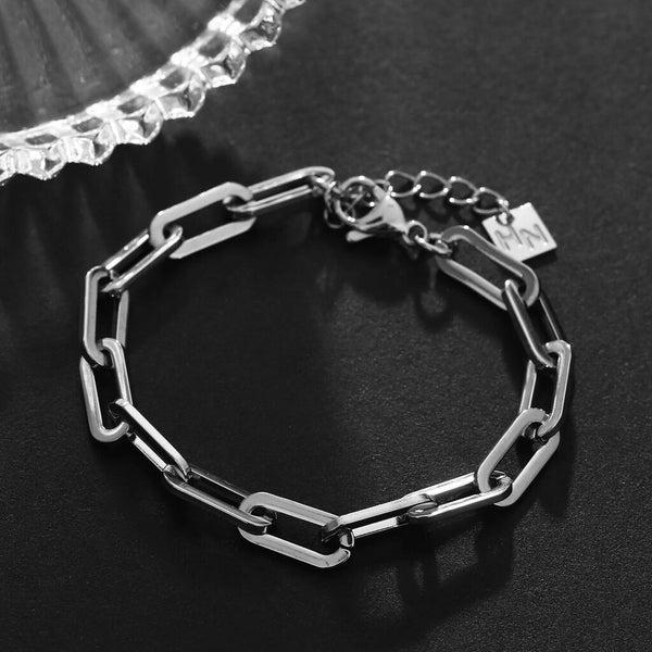 Hackney Nine 'Jacki' Contemporary Paper Clip Bracelet - Silver