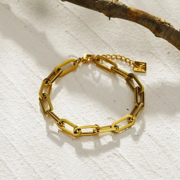 Hackney Nine 'Jacki' Contemporary Paper Clip Bracelet - Gold