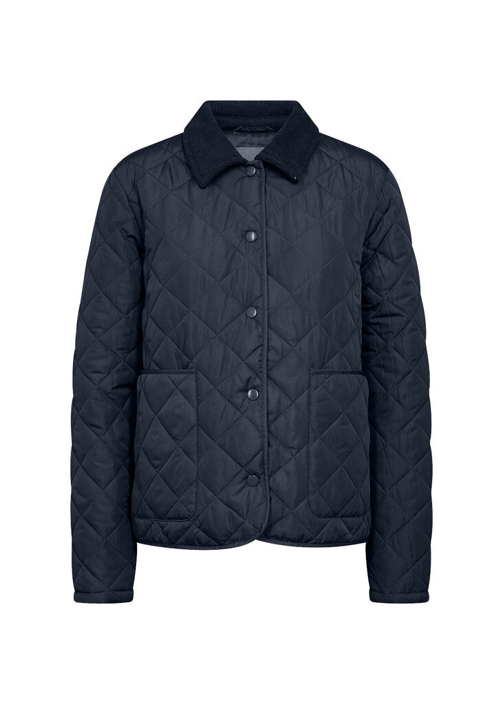 Soyaconcept 'Fenya' Quilted Corduroy Collar Jacket - Navy