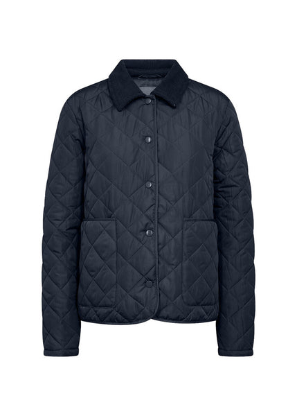 Soyaconcept 'Fenya' Quilted Corduroy Collar Jacket - Navy