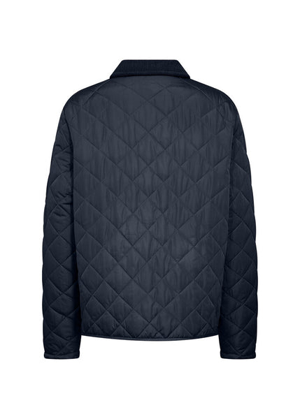 Soyaconcept 'Fenya' Quilted Corduroy Collar Jacket - Navy