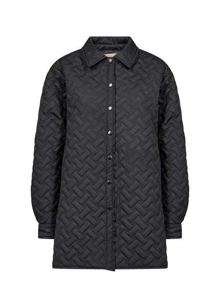 Soyaconcept 'Fenya' Quilted Coat with Collar - Black