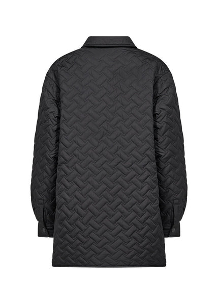 Soyaconcept 'Fenya' Quilted Coat with Collar - Black