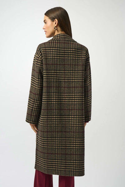 Joseph Ribkoff 253946 Wool Blend Plaid Double-Faced Coat