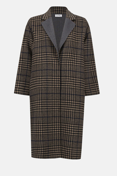 Joseph Ribkoff 253946 Wool Blend Plaid Double-Faced Coat