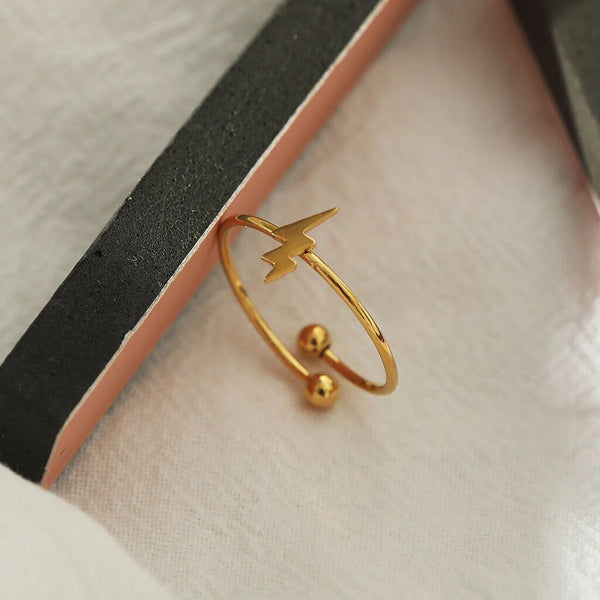 Hackney Nine 'Lazer' Dainty Lightning Bolt Ring