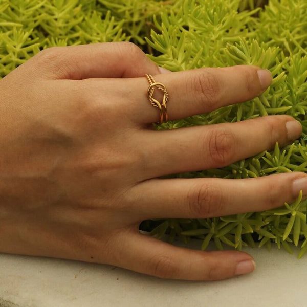 Hackney Nine 'Lascina' Double Stacked Knotted Ring