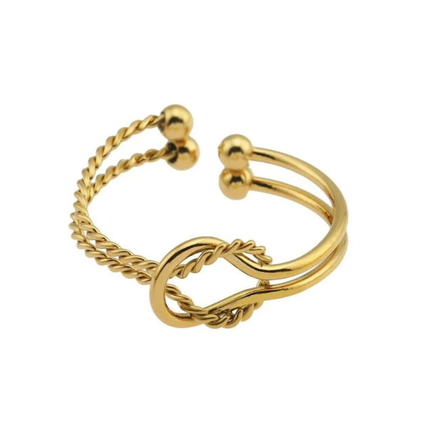 Hackney Nine 'Lascina' Double Stacked Knotted Ring