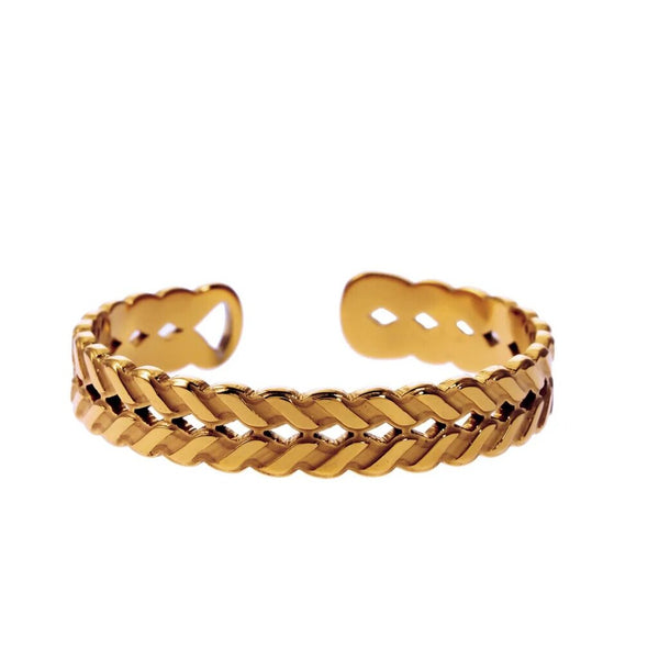 Hackney Nine 'Lucas' Double Stacked Herringbone Ring