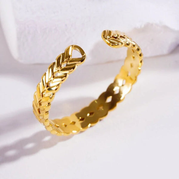 Hackney Nine 'Lucas' Double Stacked Herringbone Ring
