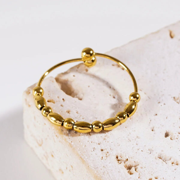 Hackney Nine 'Bernila' Round & Oval Beaded Ring