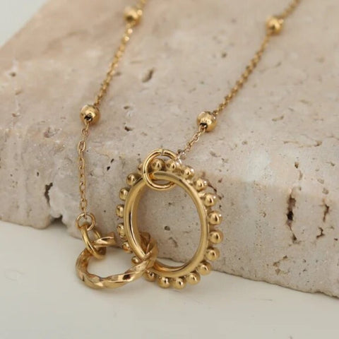 Hackney Nine 'Adeley' Double Circle Necklace