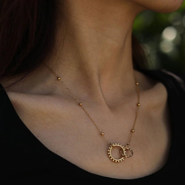 Hackney Nine 'Adeley' Double Circle Necklace