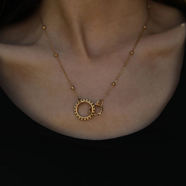 Hackney Nine 'Adeley' Double Circle Necklace