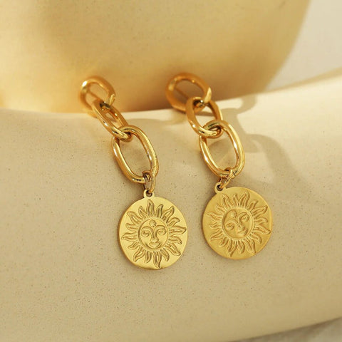 Hackney Nine 'Addison' Paperclip Sun Charm Earrings