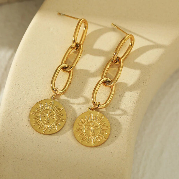 Hackney Nine 'Addison' Paperclip Sun Charm Earrings