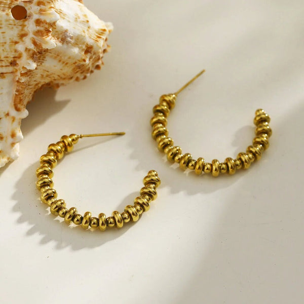 Hackney Nine 'Acadia' Beaded C-Hoop Earrings