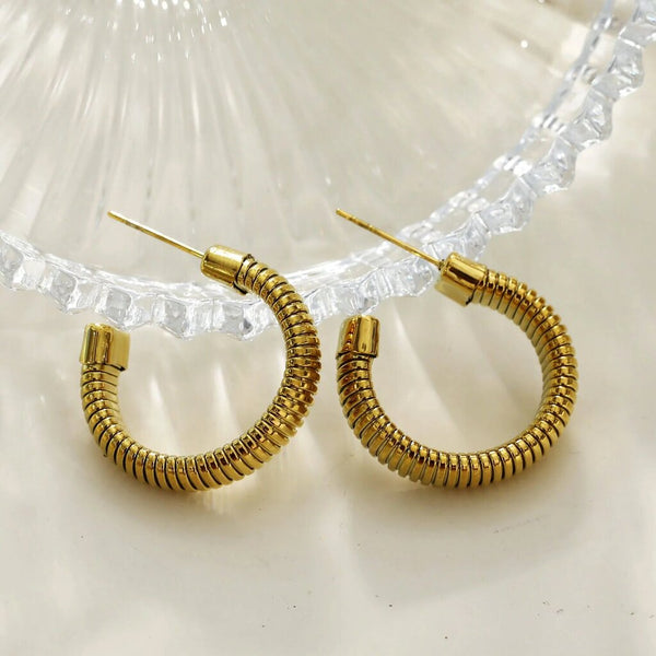 Hackney NIne 'Abriola' Textured C-Hoop Earrings
